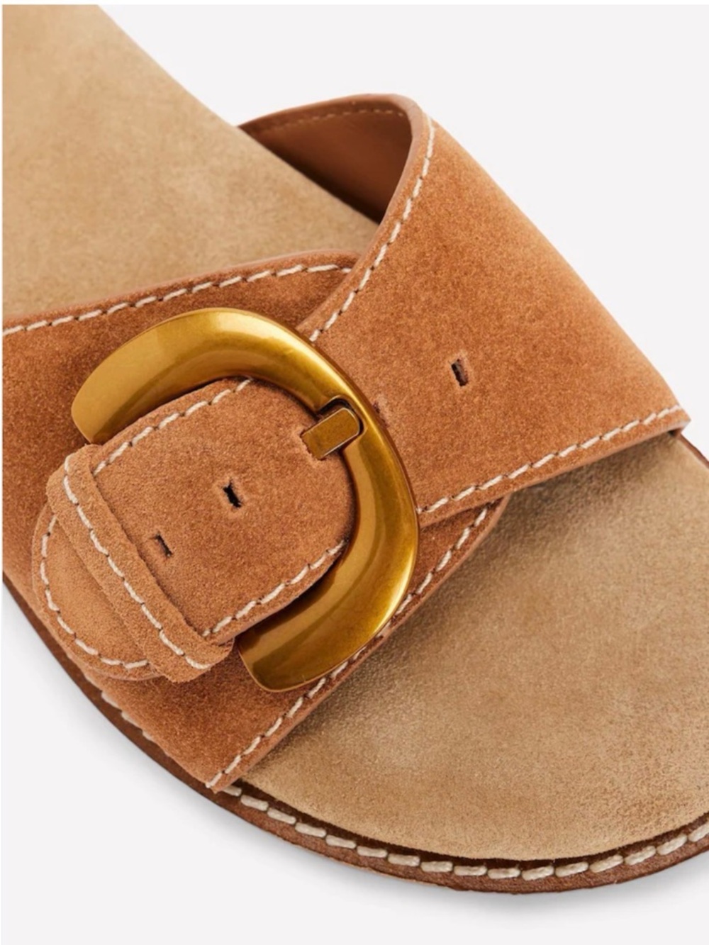 Boden Leather Buckle Slide Sandals Tan Brown EU 38 US 7.5/8 🤎✨